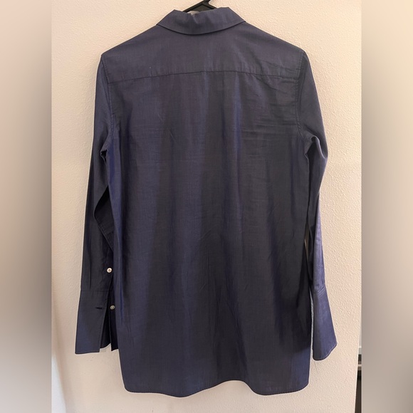 Vince Denim Blue Bib-front Half-button up Tunic - Picture 2 of 5